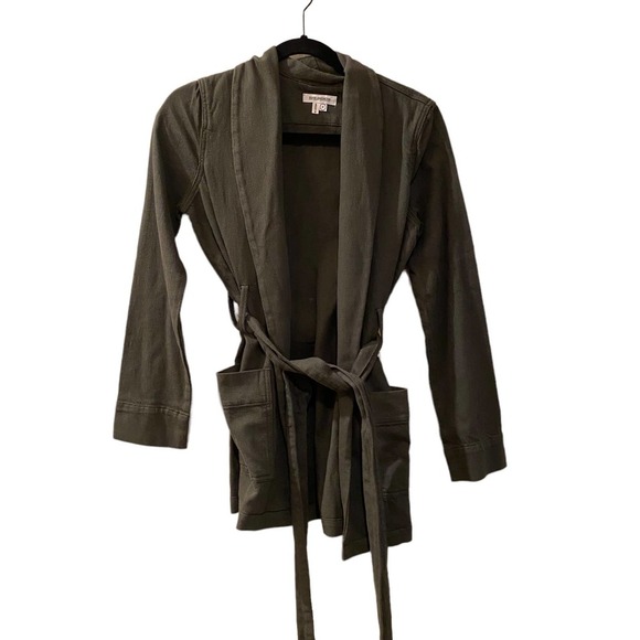 NWT Good American The Wrap Belted Jacket in Olive sz 0 - Picture 2 of 9